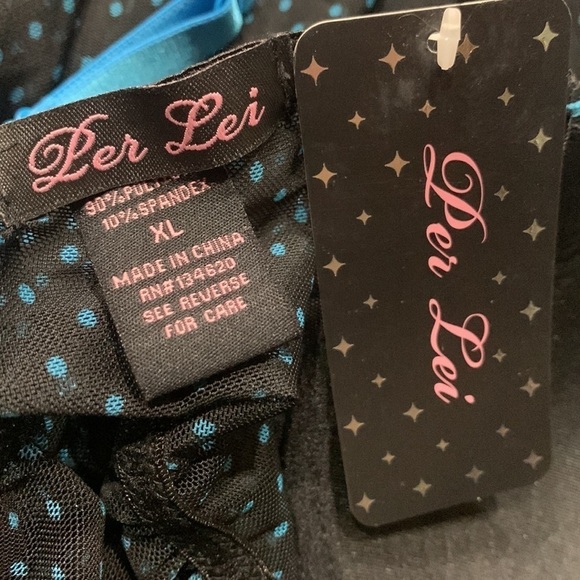 NWT Black/turquoise babydoll sleep dress chemise Womens Sz XL - Picture 14 of 16